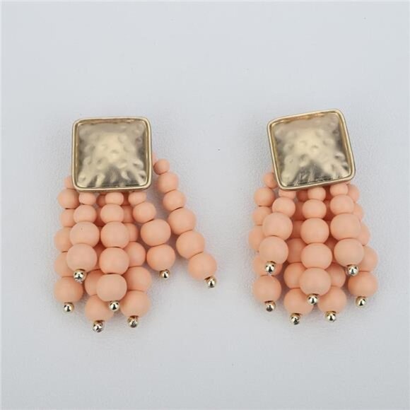 Boho Fashion Sexy Women Black Red Beads Geometry Earrings Statement Drop - Picture 13 of 14